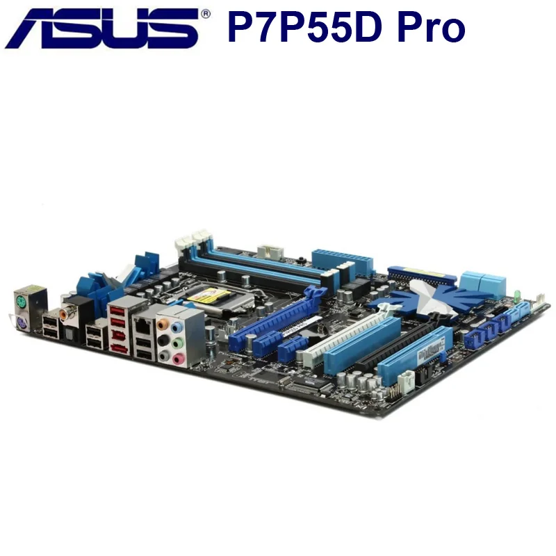 LGA 1156 AUSU P7P55D PRO оригинальная настольная материнская плата DDR3 16GB SATA II USB2.0 Intel P55 P7P55D PRO ASUS б/у материнская плата ATX