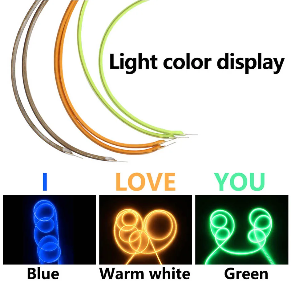 Grün Blau Warm LED Filament 1200mm DC22-22.5V 200mA Edison Glühbirne Filament Lampe Teil Licht Zubehör Dioden Flexible Filament – Detail 4