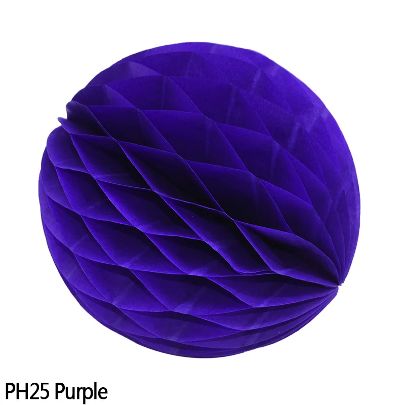 5 шт. 20 см декоративный цветок сотовый шар бумажный фонарь для свадьбы, дня рождения, украшения для детского душа - Цвет: PH25 Purple