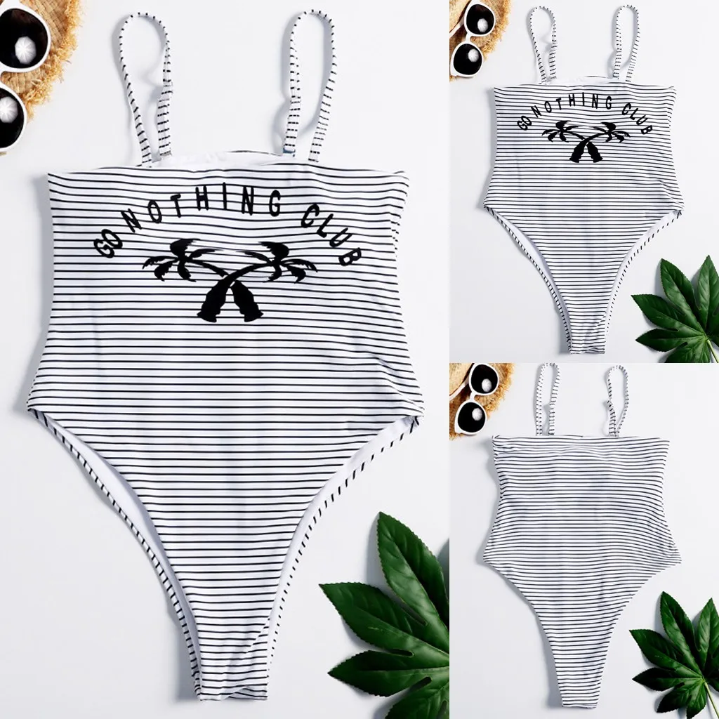 Новинка 2020 слитный купальник с принтом кокосового дерева женский купальный