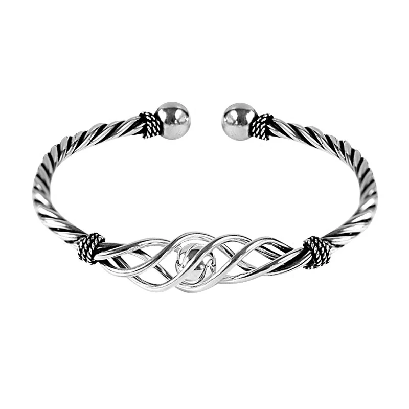 

Brand Multi Design Twisted Cable Wire Bangle Vintage Fashion Bangles 925 Silver Cuff Bracelet Unique Designer Christmas Gift
