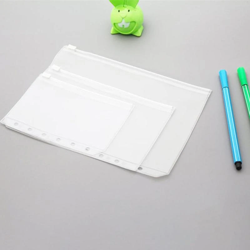 Zipper Filing Binder Matte Small PVC For School Examination Transparent Paper And Pen Home Use A5 A6 A7 Loose Leaf Pouch