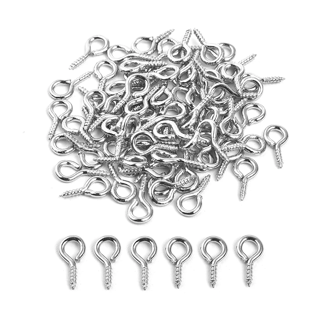 

100Pcs Mini Screw Eye Pins for Jewelry Making Pandant Screw Threaded Hooks Eyelets Clasps Findings for Bracelet DIY Earrings