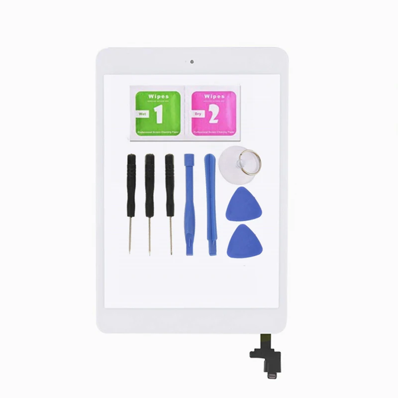 Original For iPad mini 1 2 Touch screen Digitizer IC Cable Home Button For iPad mini 1 A1432 Tablet Front Glass Panel Free Tools