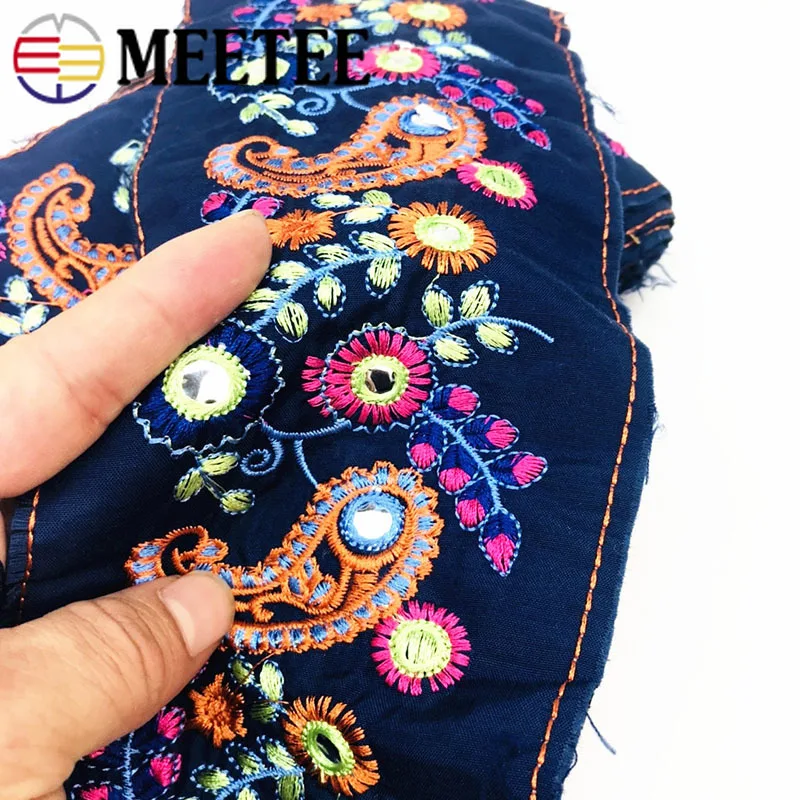 2Meters 10cm Ethnic Embroidered Lace Trims Fabric Retro Webbing Ribbons Tape for Shoes Dress Decoration DIY Sewing Accessories