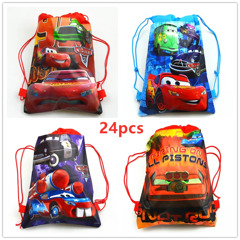 Disney Cars рюкзак из нетканого материала на шнурке 24 шт. Подарочная сумка для