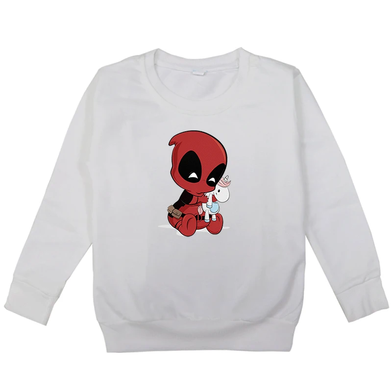 Hoodies 10 Принт с дэдпулом и единоединорогом; сезон весна-осень; свитшоты для маленьких девочек; детские толстовки с капюшоном; Детские топы с длинными рукавами; одежда; худи для девочек - Цвет: Hoodies 10