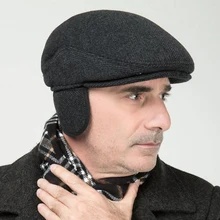 Для мужчин и женщин сплошной цвет Peaky Blinders шерстяная шапка Peaked Boy Golf плоская таксистка Унисекс Осень Зима теплые ушные теплые шапки для взрослых