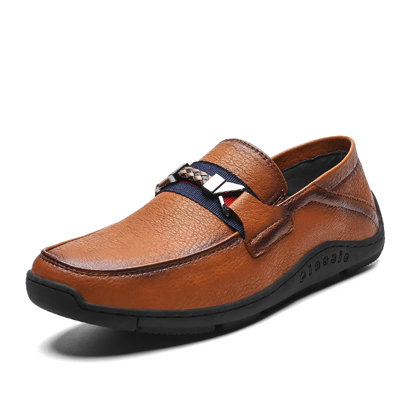 Г., мужская повседневная обувь модные высококачественные кожаные лоферы Мужская Удобная прогулочная облегченная обувь на плоской подошве, большие размеры 39-46 - Цвет: 7902kaqi
