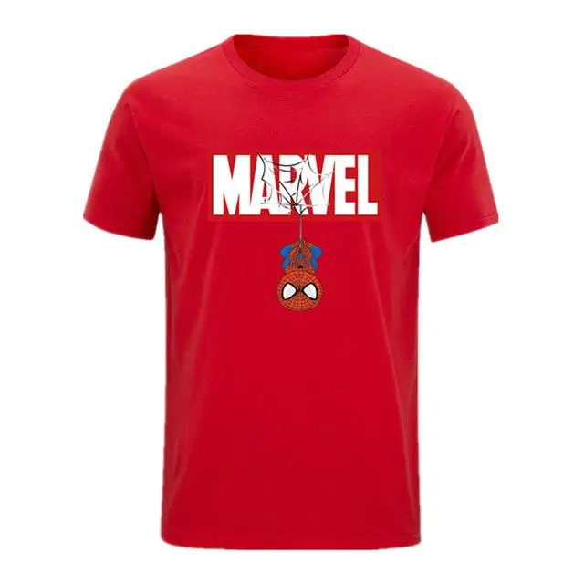 Red-ZZ Мужские летние футболки s MARVEL, 111% хлопок, короткий рукав, Мужская футболка с круглым вырезом, XS-2XL, уличная одежда - Цвет: Red-ZZ