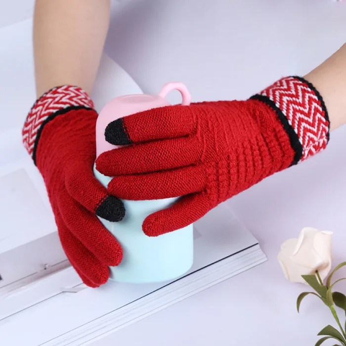 Стиль велосипедные трикотажные перчатки трогательный экран утолщенные Нескользящие полный палец перчатки для улицы
