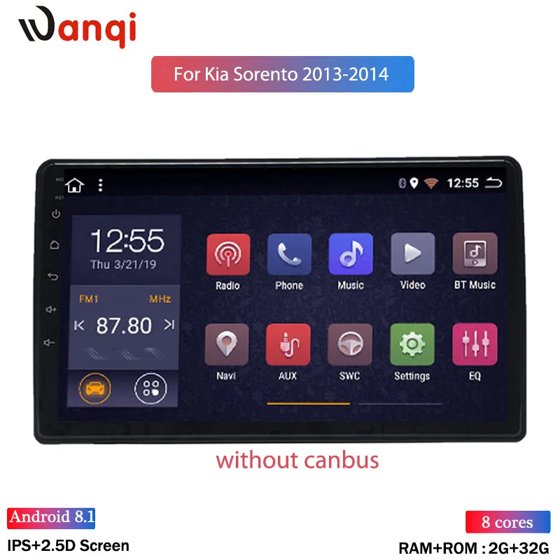 Eight cores Wan qi 2G ram 3 2G rom 9 дюймов Android 8,1 для KIA Sorento 2013 Мультимедиа стерео автомобильный dvd-плеер навигация gps радио - Цвет: Eight cores