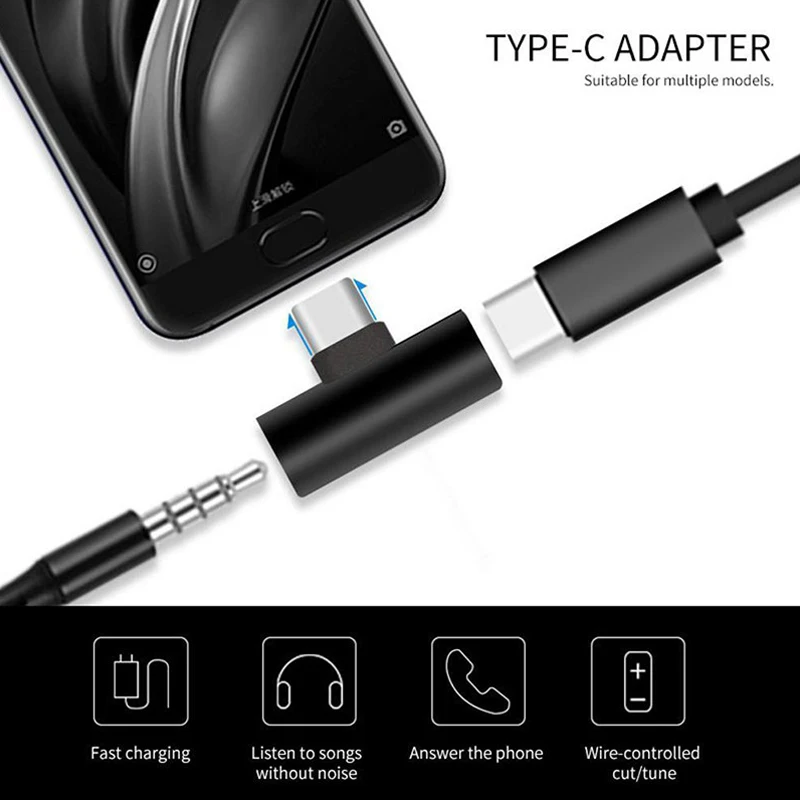

Type C To 3.5MM Adapter For ZTE Axon 9 Pro TypeC USB C Earphone Audio Converter Splitter For Xiaomi Mi 9 Mi9 Mi8 SE 8 Lite 6X 6