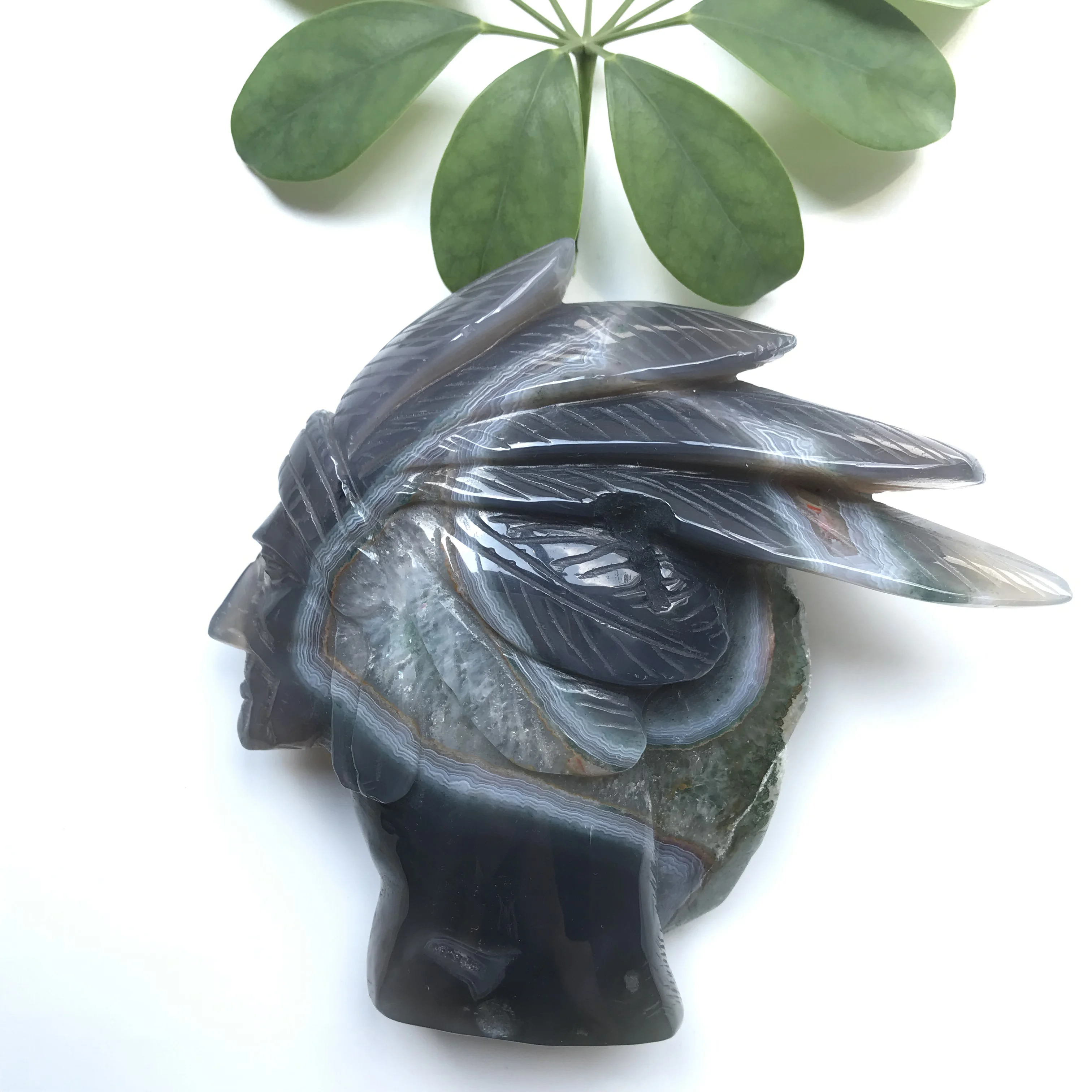 

High Quality Agate Indian Shape Stone Hand Crafted & Polished For Gift &Home Decor WT