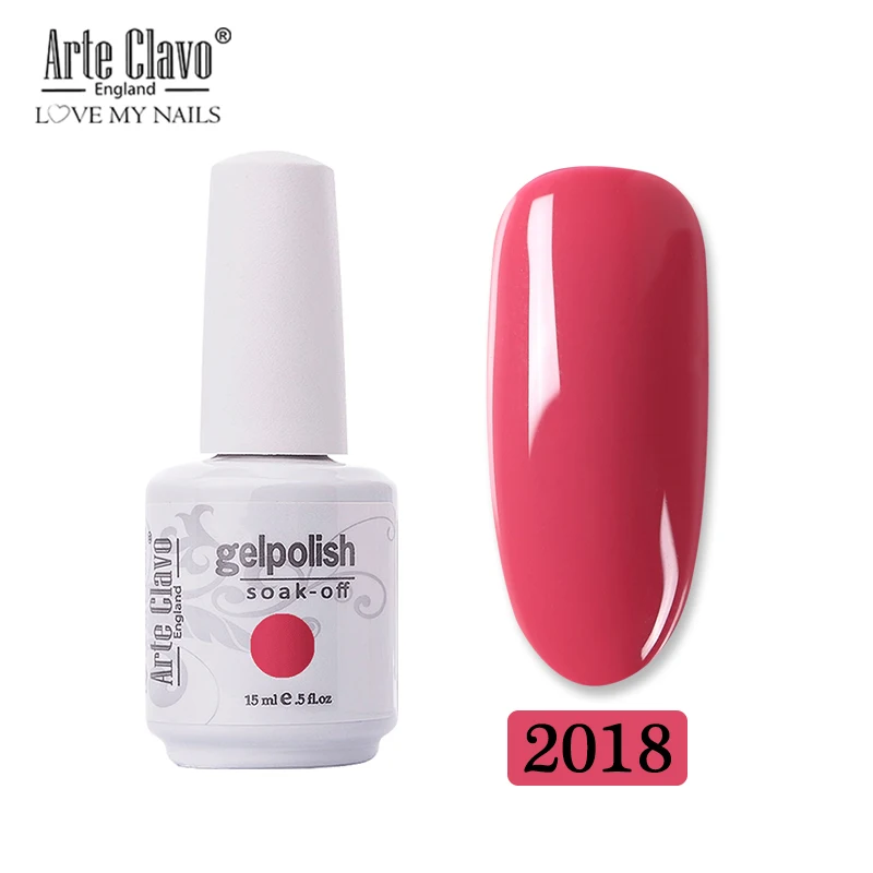 2018 Arte Clavo 15 мл УФ гель Polishl зеленый цвет Полупостоянный УФ Led гель для ногтей замачиваемый Гибридный лак для ногтей гель лак для ногтей - Цвет: 2018