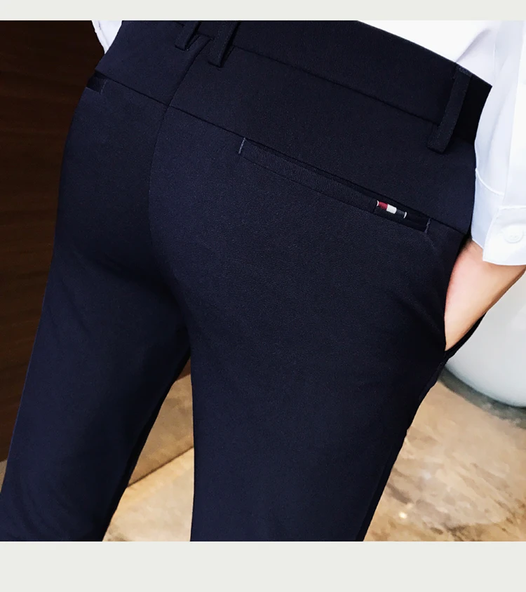 Men Spring Autumn Fashion Business Casual Trousers Men's Slim Suit Pants Boutique Solid Color Men's Casual Social Trousers