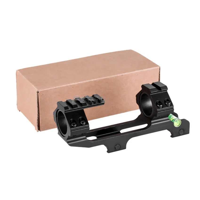 30mm Scope Dual Picatinny Rings with Bubble Level for Hunting Tactical Scopes Mount Flashlight Bracket Holder, Black