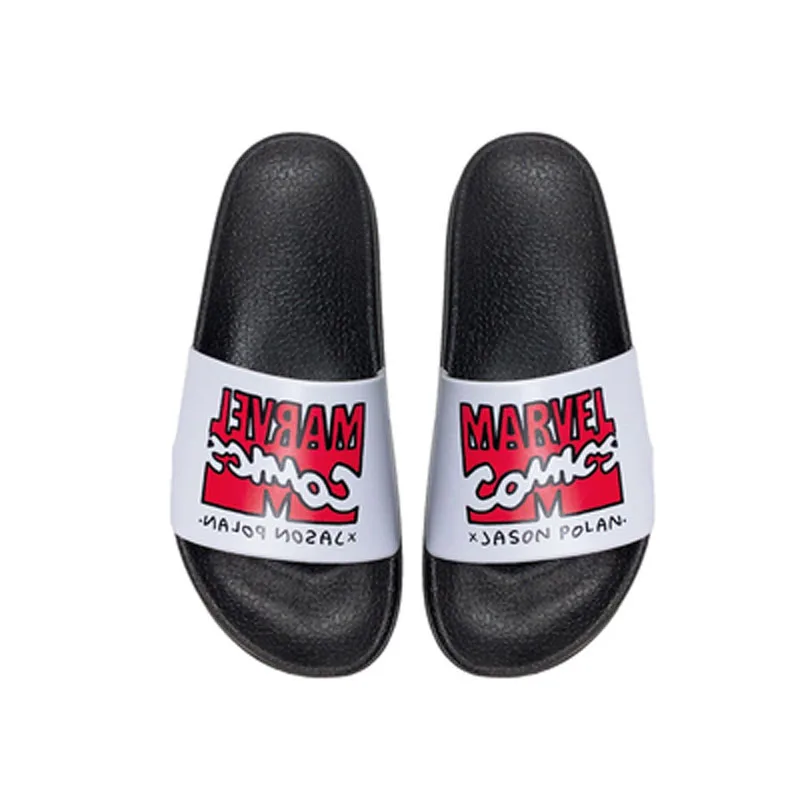 

Summer Women's Shoes Pvc Platform Slides Hand-painted Flat Slippers Beach Slippers Outside