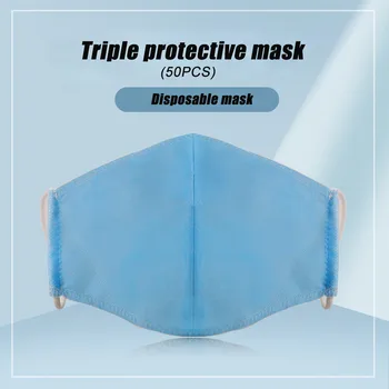 

50pcs Filter Mask Disposable Mask Facemask PM2.5 Windproof Foggy Haze Pollution Masks Respirator Face Masks Air Pollution #5