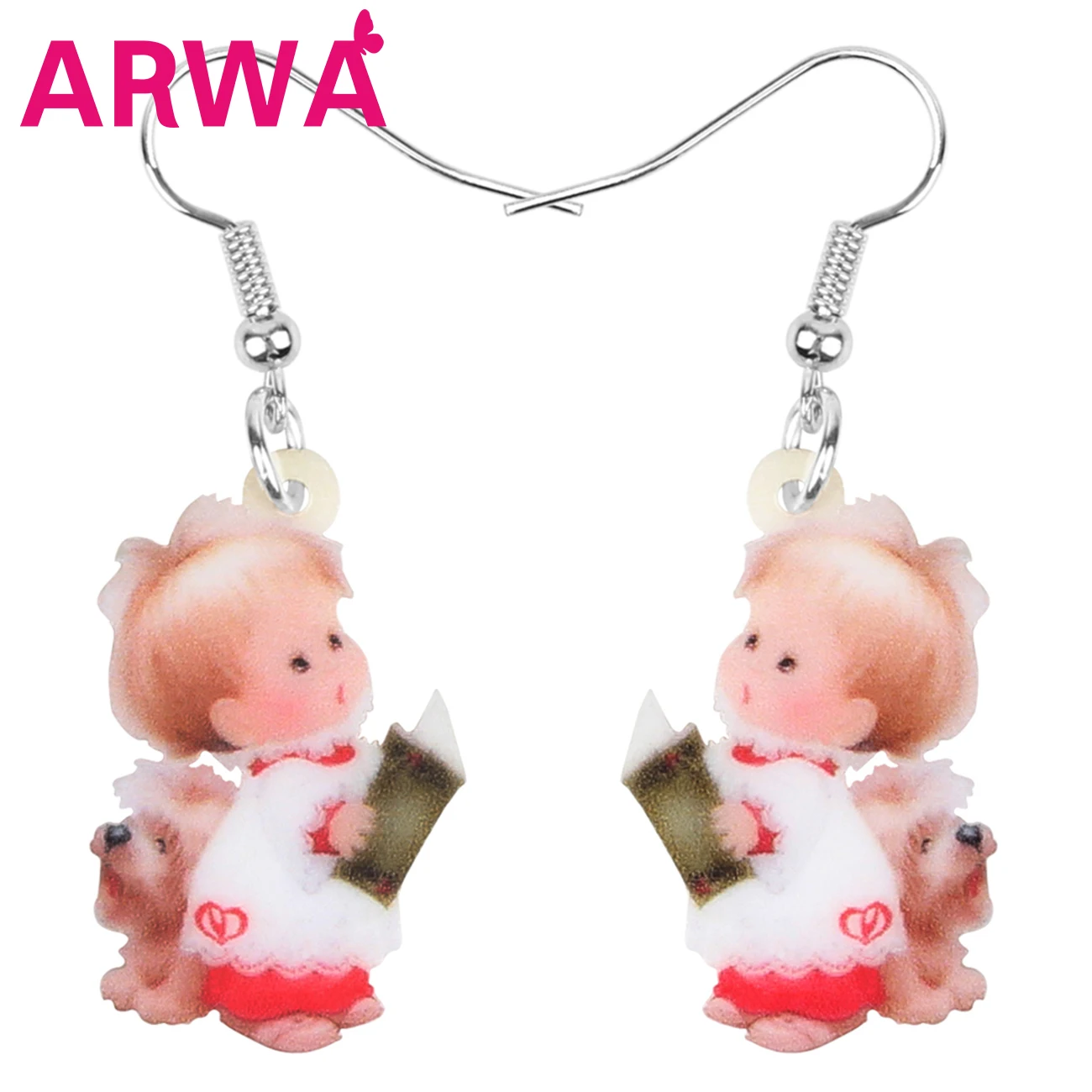 ARWA Acrylic Christmas Anime Angel Book Dog Earrings Big Printing Drop Dangle For Women Girls Teens Kids Novelty Gift Jewelry | Украшения и