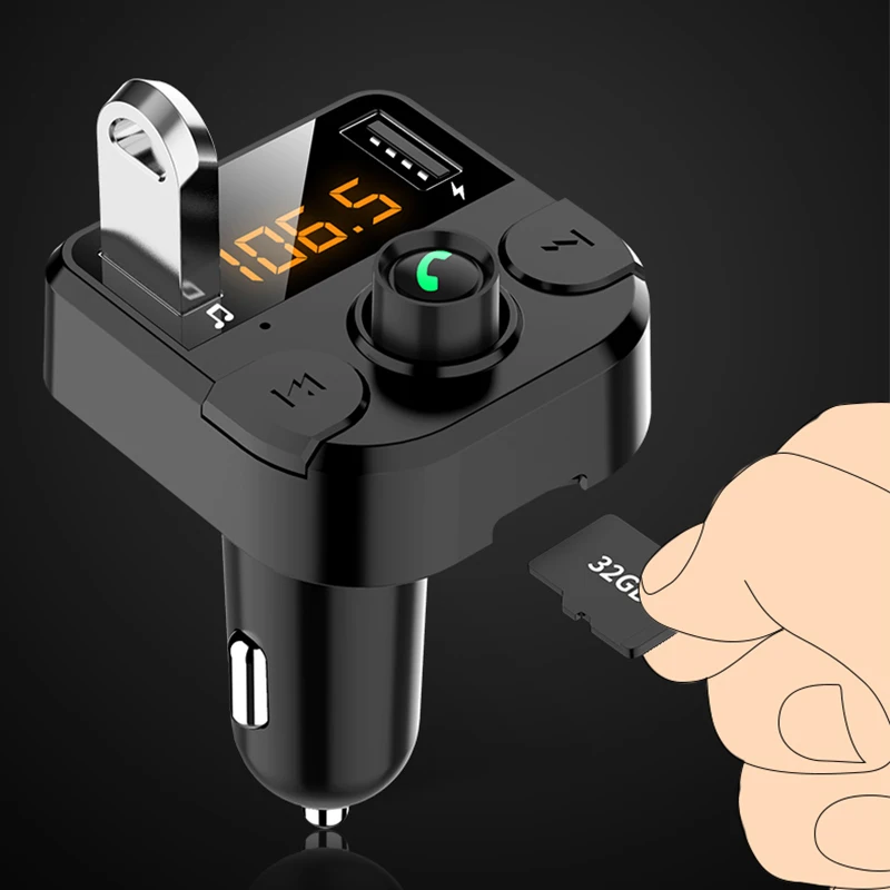 Bluetooth fm-передатчик 3.1A двойной usb зарядка fm-передатчик Bluetooth 5,0 Hands-Free TF карта плеер Автомобильный комплект Автомобильный телефон зарядка