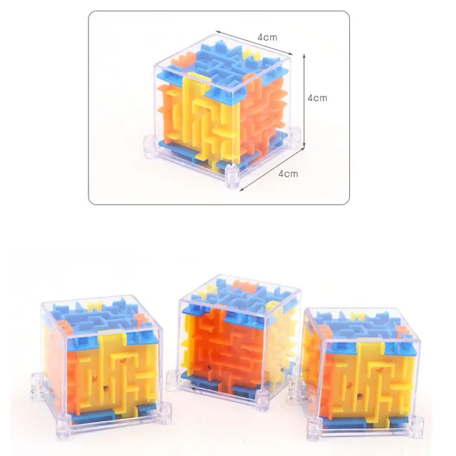 Hot Sale 4x4x4cm 3D Puzzle Maze Toy Kids Fun Brain Hand Game Case Box Baby Balance Educational Toys for Children Holiday Gift 6