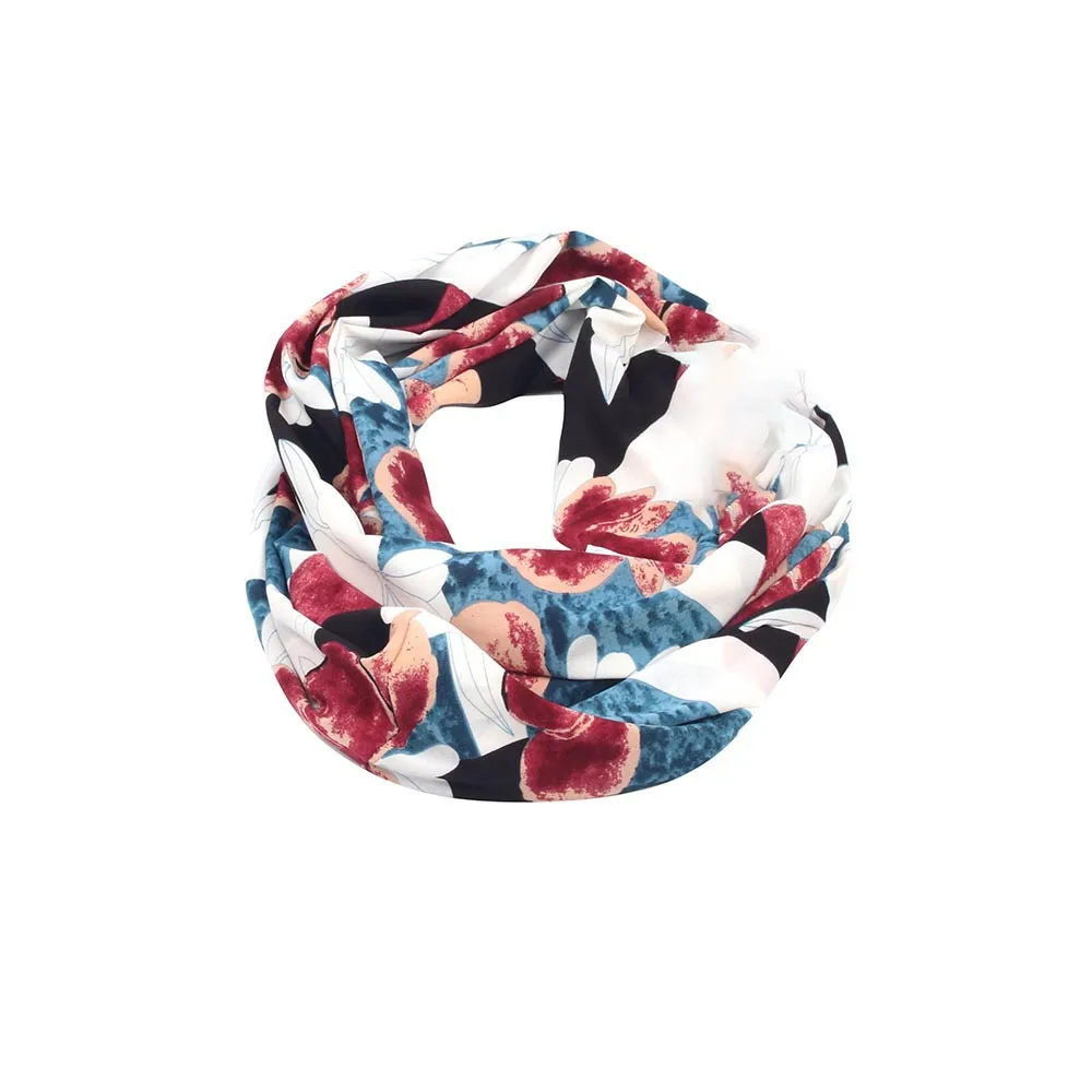 Осень Зима женский зимний шарф-трансформер с принтом Бесконечность шарф с карманом на молнии шарф с карманом шейный платок шарфы# O25