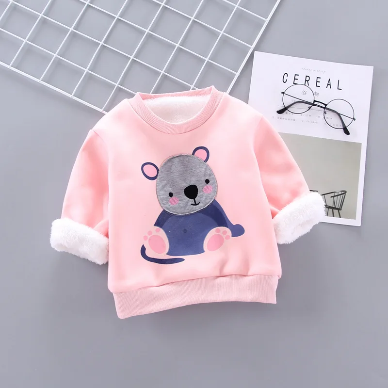 pink koala Зимние пуловеры с милым рисунком пингвина для маленьких девочек, толстые свитера для маленьких мальчиков толстый свитер Топы для детей, одежда от 18 месяцев до 5 лет - Цвет: pink koala