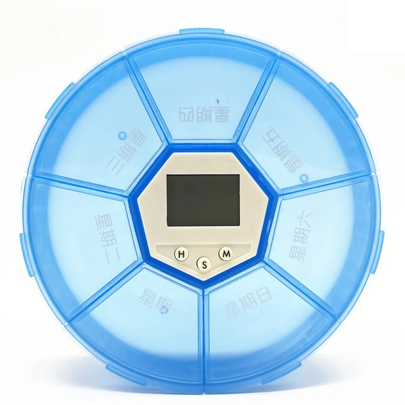 blue Chinese Контейнер для таблеток коробочка для медицинских целей чехол напоминание о времени 7 дней Органайзер портативный для путешествий SDFA88 - Цвет: blue Chinese