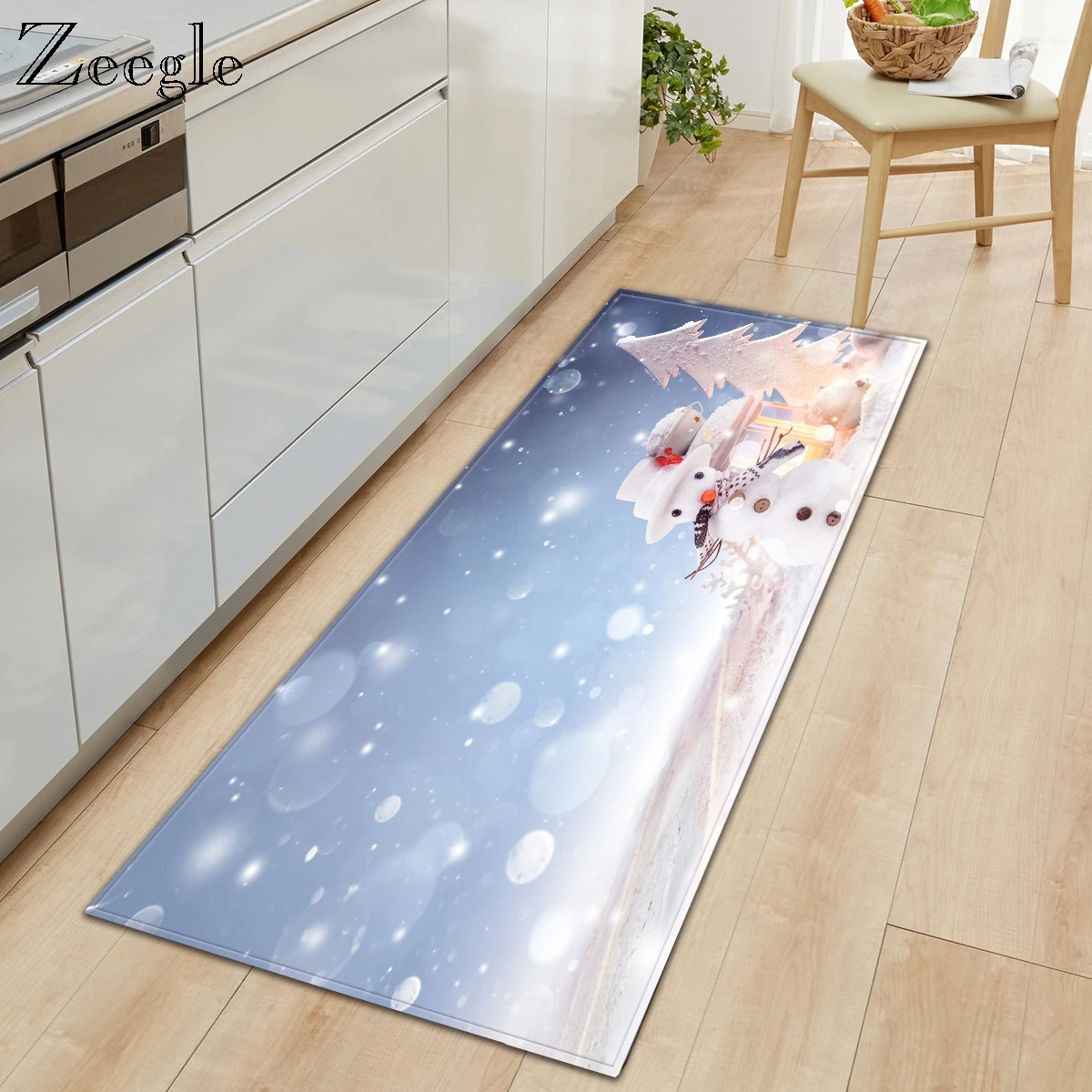 Zeegle Рождество фланелевый ковер прямоугольник Кухня коврик мягкий силиконовый чехол с рисунком из мультфильма ног грязно-доказательство ковер в холл Ванная комната коврик для ног