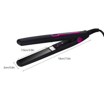 

Eu Plug Yellow Mini Professional 2 in 1 Portable Hair Curler Hair Straightener Flat Iron Hairs Straightening Corrugated Iron Sty