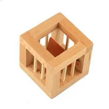 

Wooden Luban Lock Triangle Puzzles Unlocking Ring Lock Brain Teaser Toy For Kids Adults Intelligence Training