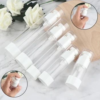 

15ml/30ml/50ml/80ml/100ml Transparent Plastic Travel Bottle Refillable Bottle Airless Pump Perfume Vacuum Spray Bottle Nebulizer