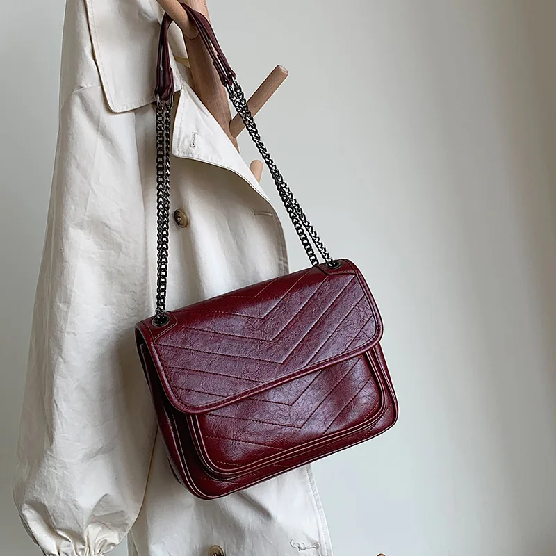 

2019 New Chao Korean Version of The 100-pack Texture Diled Bag Fashion One-shoulder Bag Women's Bag