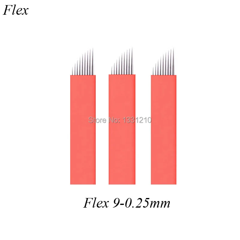 Flex 9 Diam 0,25 мм красный микроблейдинг тату иглы гибкие микроблейдинг иглы татуировки перманентный макияж ручное лезвие