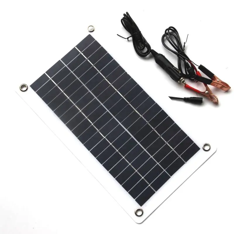 10W 18V 12V Portable Solar Panel Charger with DC 5521 Cable For 12V Car Boat Motor Battery Charger