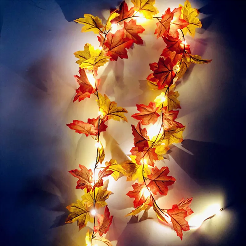 2 м 20 светодиодный s кленовый лист светодиодный светящаяся гирлянда Фея Рождественская гирлянда батарея украшение дома праздничное освещение в помещении