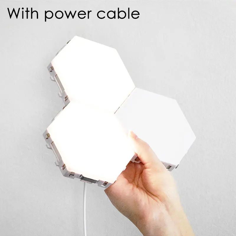 3Pcs 10 PCS DIY Quantum Light LED Hex Magnetic Lights Touch Modular Sensitive Sensor Lighting Night Lamp Home Decoration Wall Lamps - Цвет абажура: 3Pcs