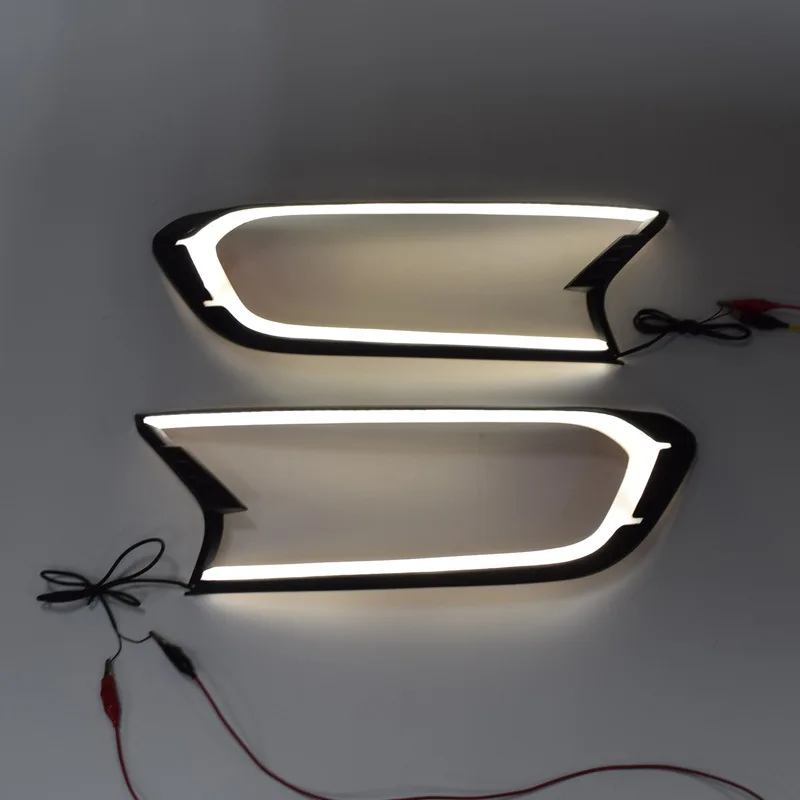 White and Yellow DRL светодиодный фара дневного света крышка для ford ranger T7- аксессуары для ford ranger everest endeavor - Испускаемый цвет: White and Yellow