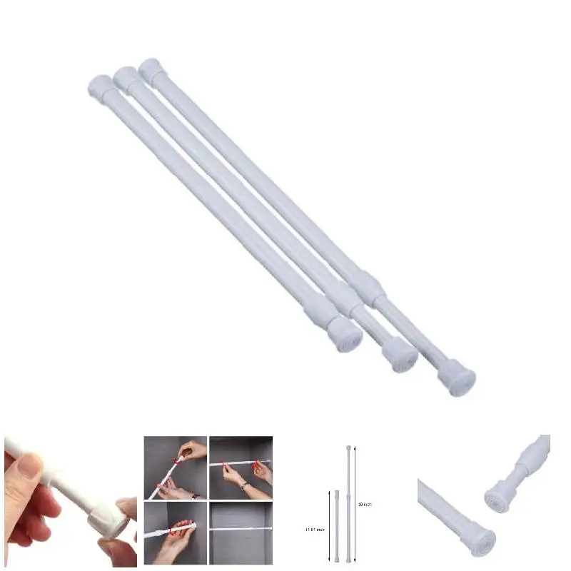 Curtain Rail Pole Rod Telescopic Tension Carbon Steel Extendable For Bathroom Tringle Rideaux Cortinas Roller Crochet Rideau