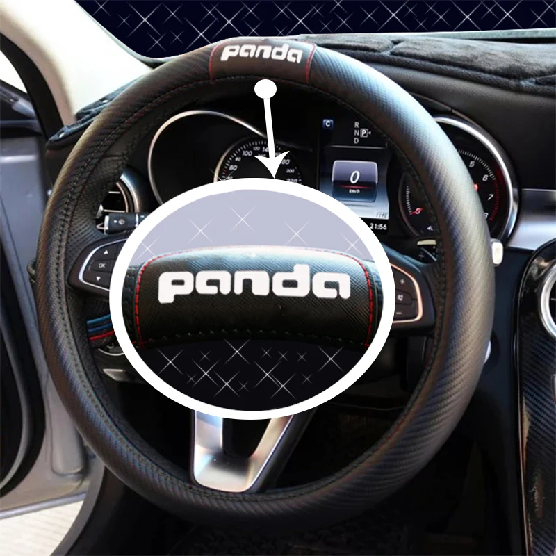 Автомобильный руль из углеродного волокна, кожаный чехол для Fiat Panda, руль, модный, нескользящий, авто стиль