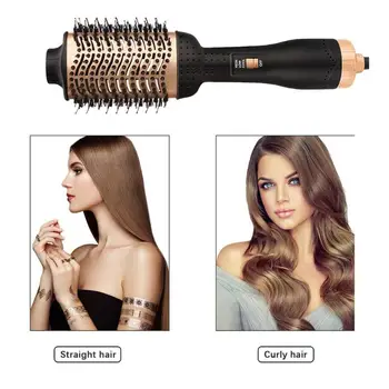 

One Step Hair Dryer Brush Volumizer Blow Straightener Hair Curler Brush Roller Electric Hot Air Curling Iron comb
