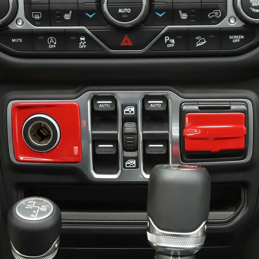 2 шт прикуриватель и USB зарядное устройство Панель Накладка для Jeep Wrangler JL