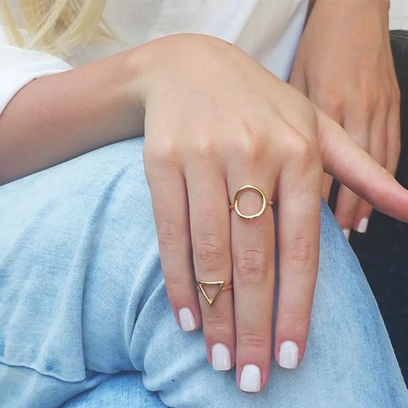 V привлечь минималистичный круглый палец кольцо для Для женщин и мужчин