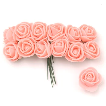 

500PCS 2cm Mini Foam Rose Artificial Flower Flower Head Wedding Decoration Scrapbook DIY Wreath Christmas Fake Rose