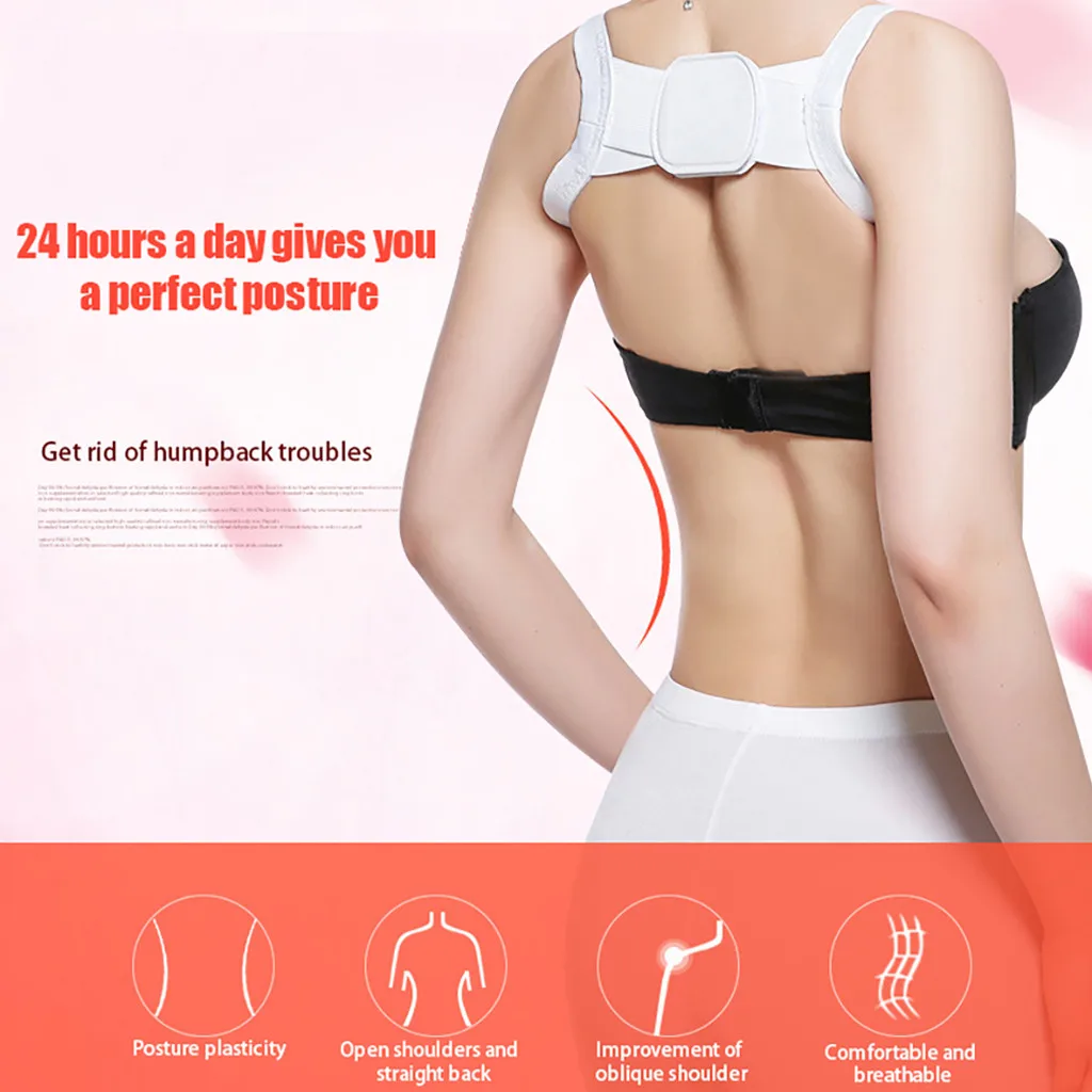 Women Posture Corrector Device Comfortable Back Support Braces Shoulders Chest Belt Ladies Solid color Camel strap support strap