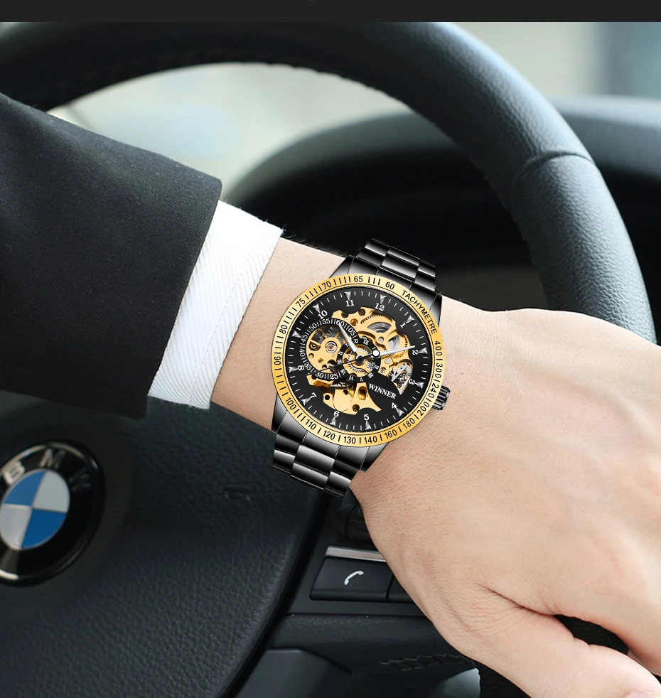 Новинка Победитель Роскошные спортивные часы мужские автоматические часы Скелет военные механические часы Relogio Montre Брендовые мужские наручные часы