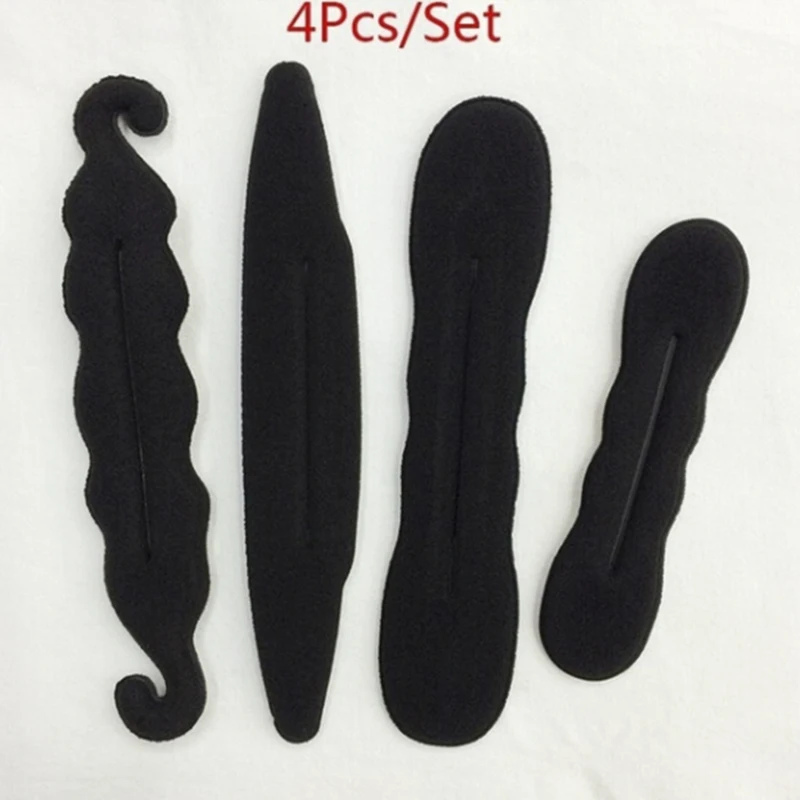 New 4Pcs/Set Hair Donut Women Magic Foam Sponges Styling Hair Clip Device Donut Messy Bun Hairs Clips Tools