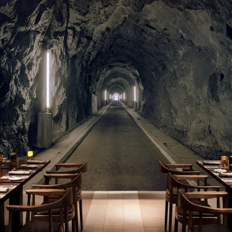 

Drop Shipping Photo Wallpaper 3D Stereo Custom Murals Magnificent Tunnel Entertainment Restaurant Backdrop Wall Wallpaper