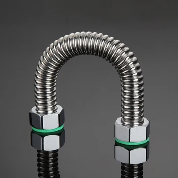 

3/4"BSP Corrugated Pipe 304 Stainless Steel Water Heater Inlet Hose Water Hot and Cold Metal Extended Explosion-Proof Water Pipe